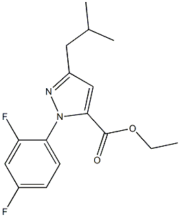 1-(2,4-DIFLUOROPHENYL)-3-(2-METHYLPROPYL)-1H-PYRAZOLE-5-CARBOXYLIC ACID ETHYL ESTER Struktur