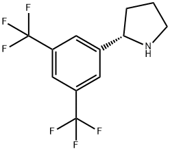 (2S)-2-[3,5-BIS(TRIFLUOROMETHYL)PHENYL]PYRROLIDINE Struktur