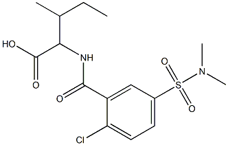 2-([2-CHLORO-5-[(DIMETHYLAMINO)SULFONYL]BENZOYL]AMINO)-3-METHYLPENTANOIC ACID Struktur