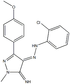 (4E)-5-IMINO-3-(4-METHOXYPHENYL)-1-METHYL-1,5-DIHYDRO-4H-PYRAZOL-4-ONE (2-CHLOROPHENYL)HYDRAZONE Struktur