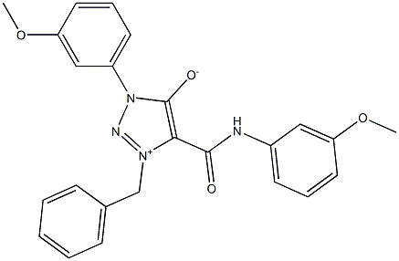 1-BENZYL-5-[(3-METHOXYANILINO)CARBONYL]-3-(3-METHOXYPHENYL)-3H-1,2,3-TRIAZOL-1-IUM-4-OLATE Struktur