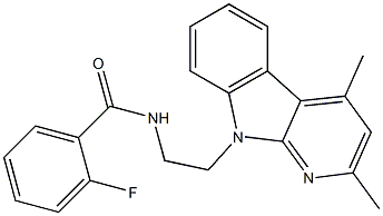 N-[2-(2,4-DIMETHYL-9H-PYRIDO[2,3-B]INDOL-9-YL)ETHYL]-2-FLUOROBENZAMIDE Struktur