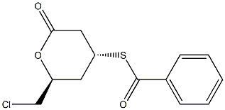 (4R,6S)-6-CHLOROMETHYL-4-BENZOYLSULFANYL-TETRAHYDROPYRAN-2-ONE Struktur