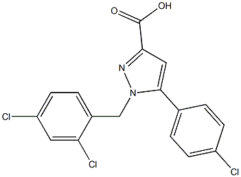 1-(2,4-DICHLOROBENZYL)-5-(4-CHLOROPHENYL)-1H-PYRAZOLE-3-CARBOXYLIC ACID Struktur