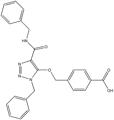 4-[({1-BENZYL-4-[(BENZYLAMINO)CARBONYL]-1H-1,2,3-TRIAZOL-5-YL}OXY)METHYL]BENZOIC ACID Struktur