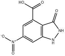 3-HYDROXY-6-NITRO-4-(1H)INDAZOLE CARBOXYLIC ACID Struktur