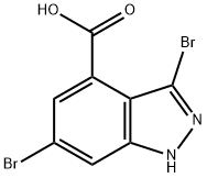 3,6-DIBROMO-4-(1H)INDAZOLE CARBOXYLIC ACID Struktur