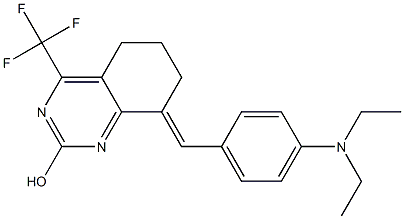 8-(E)-(P-DIETHYLAMINOBENZYLIDENE)-5,6,7,8-TETRAHYDRO-2-HYDROXY-4-(TRIFLUOROMETHYL)QUINAZOLINE Struktur