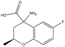 (2S)-4-AMINO-6-FLUORO-2-METHYLCHROMAN-4-CARBOXYLIC ACID Struktur