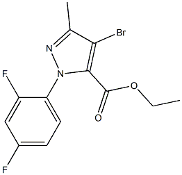 4-BROMO-1-(2,4-DIFLUOROPHENYL)-3-METHYL-1H-PYRAZOLE-5-CARBOXYLIC ACID ETHYL ESTER Struktur