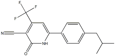 4-(TRIFLUOROMETHYL)-1,2-DIHYDRO-6-(4-ISOBUTYLPHENYL)-2-OXOPYRIDINE-3-CARBONITRILE Struktur