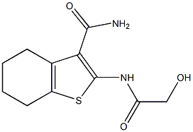 2-(GLYCOLOYLAMINO)-4,5,6,7-TETRAHYDRO-1-BENZOTHIOPHENE-3-CARBOXAMIDE Struktur