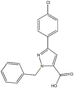 1-BENZYL-3-(4-CHLOROPHENYL)-1H-PYRAZOLE-5-CARBOXYLIC ACID Struktur