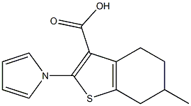 6-METHYL-2-PYRROL-1-YL-4,5,6,7-TETRAHYDRO-BENZO[B]THIOPHENE-3-CARBOXYLIC ACID Struktur