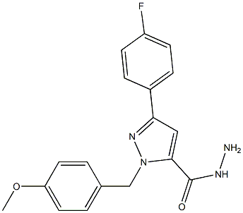 1-(4-METHOXYBENZYL)-3-(4-FLUOROPHENYL)-1H-PYRAZOLE-5-CARBOHYDRAZIDE Struktur