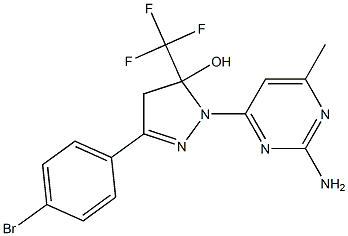 1-(2-AMINO-6-METHYLPYRIMIDIN-4-YL)-3-(4-BROMOPHENYL)-5-(TRIFLUOROMETHYL)-4,5-DIHYDRO-1H-PYRAZOL-5-OL Struktur