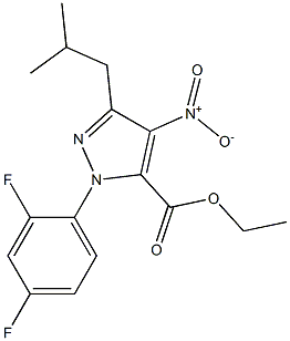 1-(2,4-DIFLUOROPHENYL)-3-(2-METHYLPROPYL)-4-NITRO-1H-PYRAZOLE-5-CARBOXYLIC ACID ETHYL ESTER Struktur