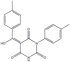 (5E)-5-[HYDROXY(4-METHYLPHENYL)METHYLENE]-1-(4-METHYLPHENYL)PYRIMIDINE-2,4,6(1H,3H,5H)-TRIONE Struktur