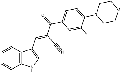 (E)-2-(3-FLUORO-4-MORPHOLINOBENZOYL)-3-(1H-INDOL-3-YL)-2-PROPENENITRILE Struktur