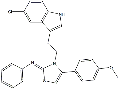 N-[3-[2-(5-CHLORO-1H-INDOL-3-YL)ETHYL]-4-(4-METHOXYPHENYL)-1,3-THIAZOL-2(3H)-YLIDENE]ANILINE Struktur