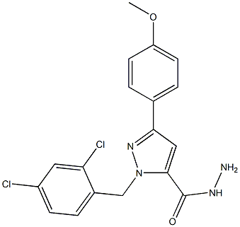 1-(2,4-DICHLOROBENZYL)-3-(4-METHOXYPHENYL)-1H-PYRAZOLE-5-CARBOHYDRAZIDE Struktur