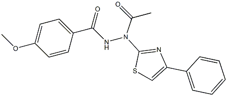 N'-ACETYL-4-METHOXY-N'-(4-PHENYL-1,3-THIAZOL-2-YL)BENZOHYDRAZIDE Struktur