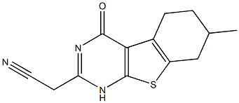 (7-METHYL-4-OXO-1,4,5,6,7,8-HEXAHYDRO[1]BENZOTHIENO[2,3-D]PYRIMIDIN-2-YL)ACETONITRILE Struktur