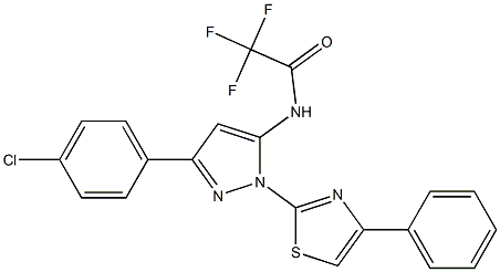 N-[3-(4-CHLOROPHENYL)-1-(4-PHENYL-1,3-THIAZOL-2-YL)-1H-PYRAZOL-5-YL]-2,2,2-TRIFLUOROACETAMIDE Struktur