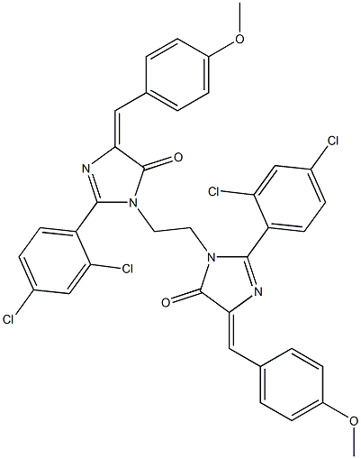 (E)-2-(2,4-DICHLOROPHENYL)-1-(2-((Z)-2-(2,4-DICHLOROPHENYL)-4-(4-METHOXYBENZYLIDENE)-5-OXO-4,5-DIHYDROIMIDAZOL-1-YL)ETHYL)-4-(4-METHOXYBENZYLIDENE)-1H-IMIDAZOL-5(4H)-ONE Struktur