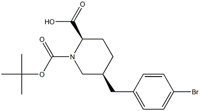 (2R,5S)-5-(4-BROMO-BENZYL)-PIPERIDINE-1,2-DICARBOXYLIC ACID 1-TERT-BUTYL ESTER Struktur