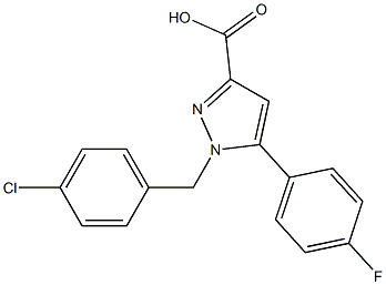 1-(4-CHLOROBENZYL)-5-(4-FLUOROPHENYL)-1H-PYRAZOLE-3-CARBOXYLIC ACID Struktur