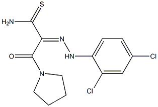 (2E)-2-[(2,4-DICHLOROPHENYL)HYDRAZONO]-3-OXO-3-PYRROLIDIN-1-YLPROPANETHIOAMIDE Struktur