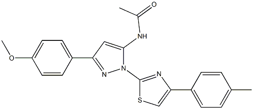 N-{3-(4-METHOXYPHENYL)-1-[4-(4-METHYLPHENYL)-1,3-THIAZOL-2-YL]-1H-PYRAZOL-5-YL}ACETAMIDE Struktur