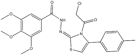 (E)-N'-(3-(2-CHLOROACETYL)-4-P-TOLYLTHIAZOL-2(3H)-YLIDENE)-3,4,5-TRIMETHOXYBENZOHYDRAZIDE Struktur