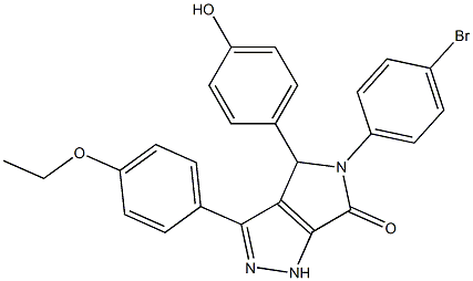 5-(4-BROMOPHENYL)-3-(4-ETHOXYPHENYL)-4-(4-HYDROXYPHENYL)-4,5-DIHYDROPYRROLO[3,4-C]PYRAZOL-6(1H)-ONE Struktur