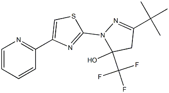 3-TERT-BUTYL-1-(4-PYRIDIN-2-YL-1,3-THIAZOL-2-YL)-5-(TRIFLUOROMETHYL)-4,5-DIHYDRO-1H-PYRAZOL-5-OL Struktur