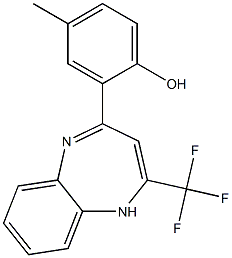 4-METHYL-2-[2-TRIFLUOROMETHYL-1H-1,5-BENZODIAZEPINE-4-YL]PHENOL Struktur