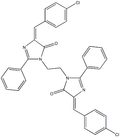 (E)-4-(4-CHLOROBENZYLIDENE)-1-(2-((Z)-4-(4-CHLOROBENZYLIDENE)-5-OXO-2-PHENYL-4,5-DIHYDROIMIDAZOL-1-YL)ETHYL)-2-PHENYL-1H-IMIDAZOL-5(4H)-ONE Struktur