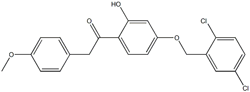 1-(4-(2,5-DICHLOROBENZYLOXY)-2-HYDROXYPHENYL)-2-(4-METHOXYPHENYL)ETHANONE Struktur