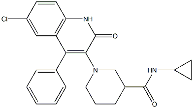 1-(6-CHLORO-2-OXO-4-PHENYL-1,2-DIHYDRO-3-QUINOLINYL)-N-CYCLOPROPYL-3-PIPERIDINECARBOXAMIDE Struktur