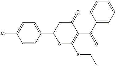 5-BENZOYL-2-(4-CHLOROPHENYL)-6-ETHYLSULFANYL-2,3-DIHYDROTHIOPYRAN-4-ONE Struktur