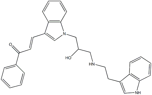 (E)-3-(1-(3-(2-(1H-INDOL-3-YL)ETHYLAMINO)-2-HYDROXYPROPYL)-1H-INDOL-3-YL)-1-PHENYLPROP-2-EN-1-ONE Struktur