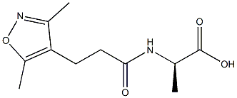 (2R)-2-[[3-(3,5-DIMETHYLISOXAZOL-4-YL)PROPANOYL]AMINO]PROPANOIC ACID Struktur