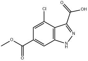 4-CHLORO-6-METHOXYCARBONYL-3-(1H)INDAZOLE CARBOXYLIC ACID Struktur