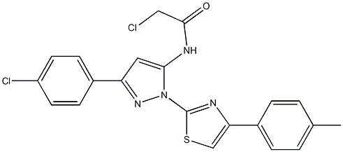 2-CHLORO-N-{3-(4-CHLOROPHENYL)-1-[4-(4-METHYLPHENYL)-1,3-THIAZOL-2-YL]-1H-PYRAZOL-5-YL}ACETAMIDE Struktur