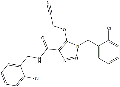 N,1-BIS(2-CHLOROBENZYL)-5-(CYANOMETHOXY)-1H-1,2,3-TRIAZOLE-4-CARBOXAMIDE Struktur