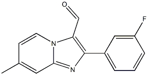 2-(3-FLUORO-PHENYL)-7-METHYL-IMIDAZO[1,2-A]PYRIDINE-3-CARBALDEHYDE Struktur