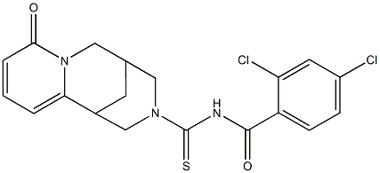 2,4-DICHLORO-N-[(6-OXO-7,11-DIAZATRICYCLO[7.3.1.0~2,7~]TRIDECA-2,4-DIEN-11-YL)CARBONOTHIOYL]BENZAMIDE Struktur