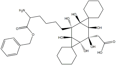 6-[BENZYL-OXYCARBONYL-5-AMINO-PENTYL]-3-CARBOXYMETHYL-1,2:4,5-DICYCLOHEXYLIDENE-D-MYO-INOSITOL Struktur