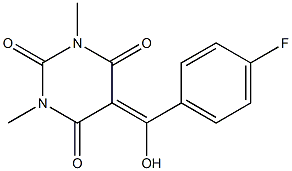 5-[(4-FLUOROPHENYL)(HYDROXY)METHYLENE]-1,3-DIMETHYLPYRIMIDINE-2,4,6(1H,3H,5H)-TRIONE Struktur